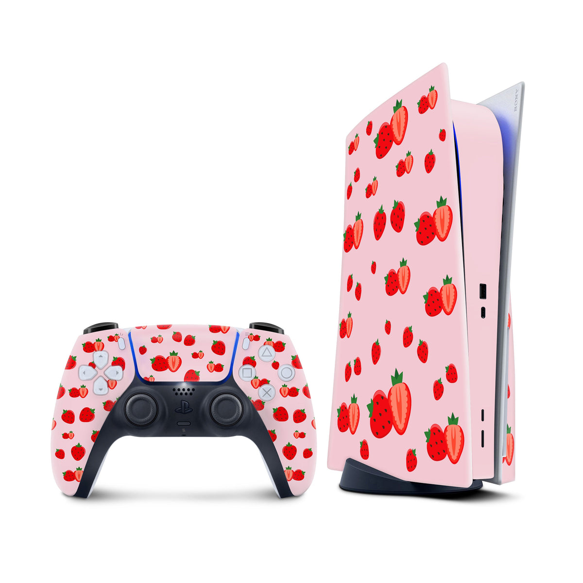 Strawberry Ps5 skin, Sony Playstation 5 Pink, Vinyl 3m stickers moon Full wrap cover