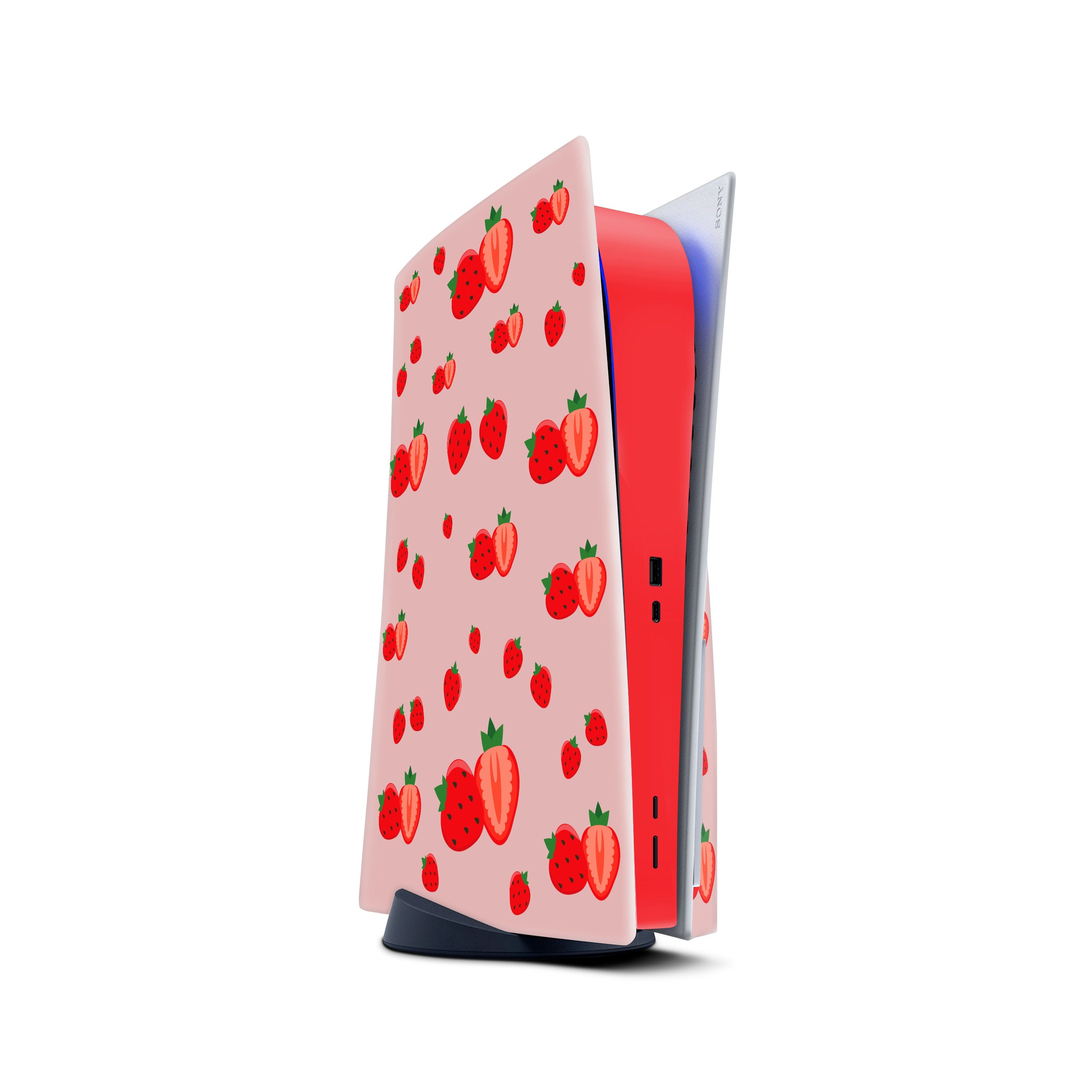 Strawberry Ps5 skin, Sony Playstation 5 controller skin red, Vinyl 3m stickers moon Full wrap cover