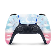 Ps5 skin Clouds, Sony Playstation 5 controller skin Moon, Vinyl 3m stickers Full wrap cover