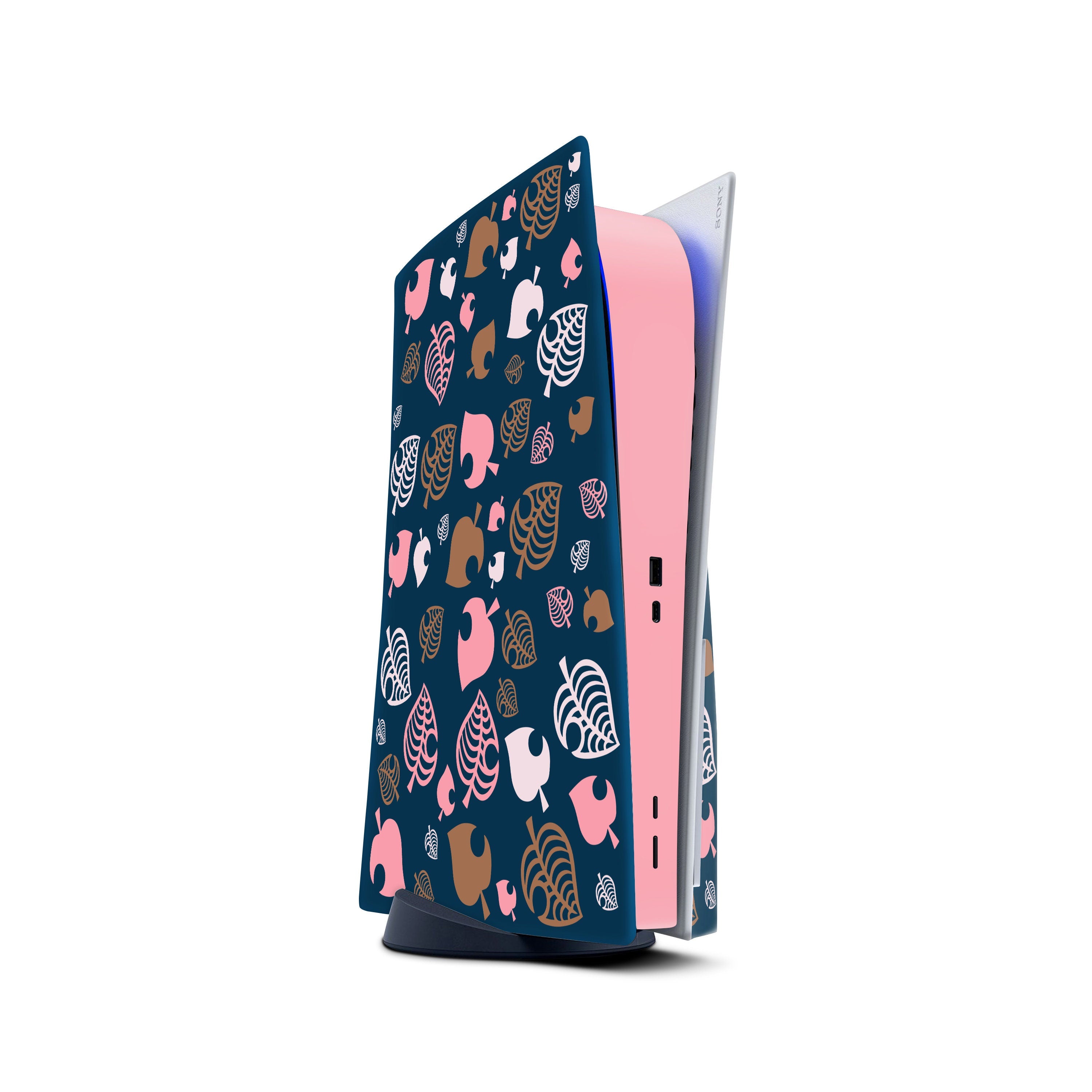 Blue ps5 skin, Playstation 5 controller skin Colored leaves, Vinyl 3m stickers Full wrap cover