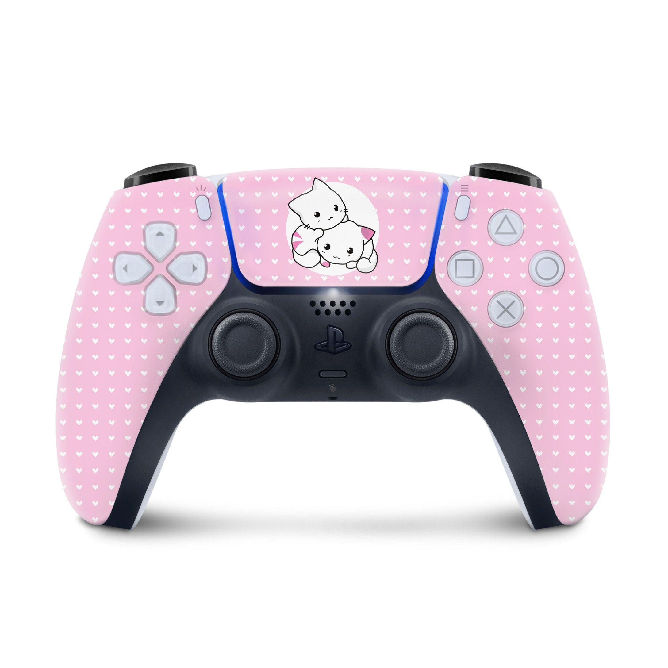 Pastel Pink Ps5 skin Cats, Playstation 5 controller skin Kawaii, Pink Vinyl 3m stickers Full wrap cover