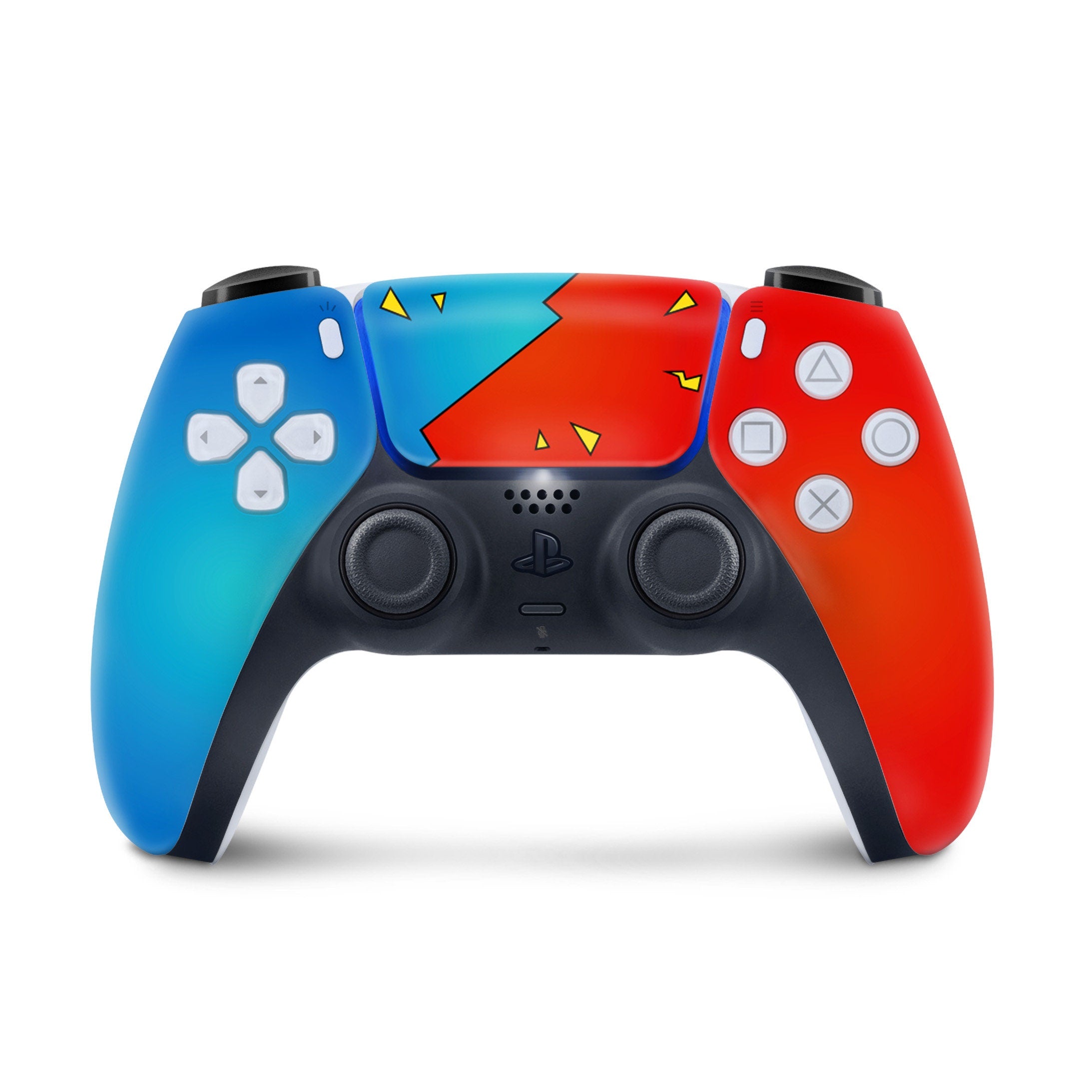 Blue Ps5 skin Lightning, Playstation 5 controller skin Cute, Red Vinyl 3m stickers Full wrap cover