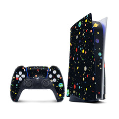 Black Ps5 skin galaxy, Sony Playstation 5 controller skin Planets, Vinyl 3m stickers Full wrap cover