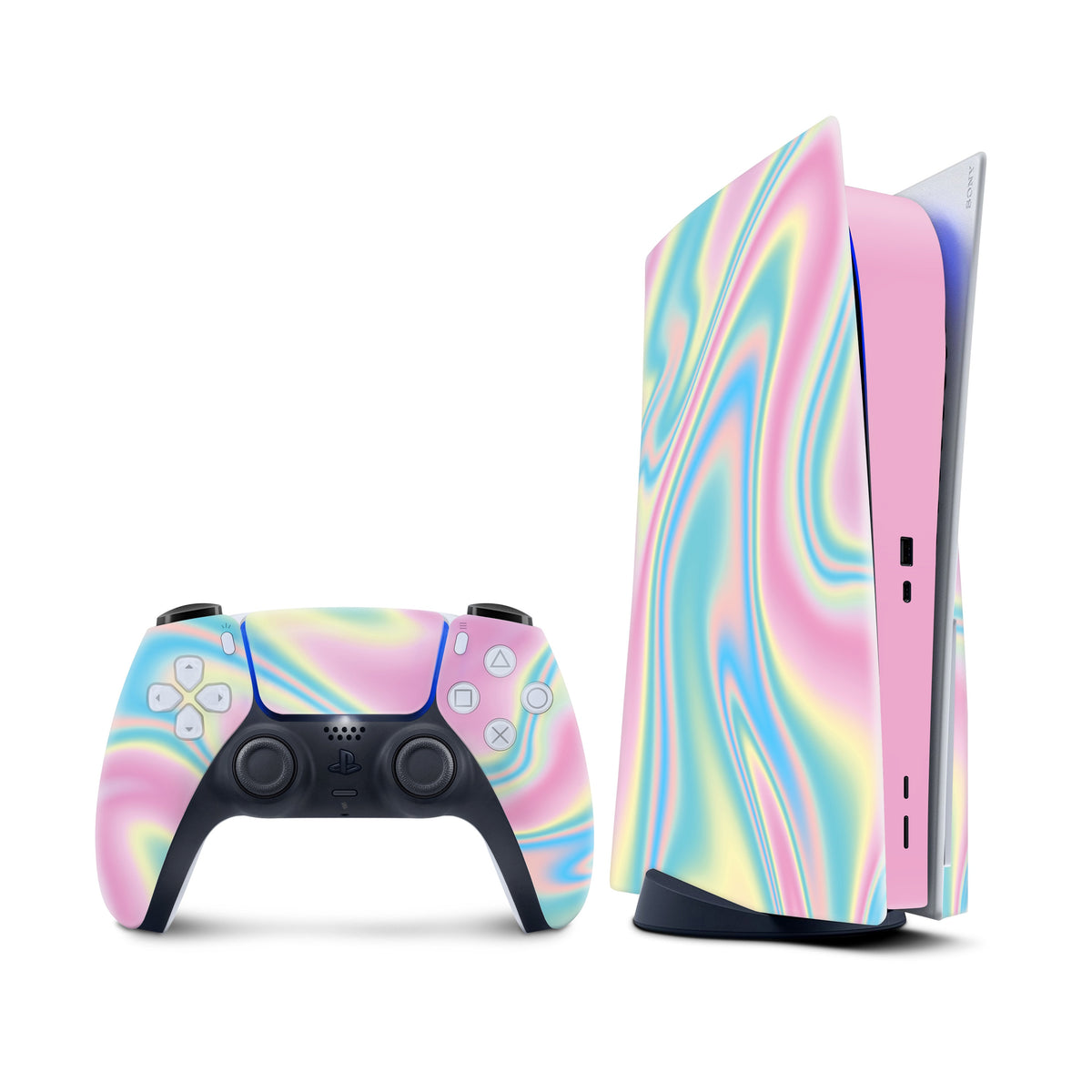 Opal Iridescent Ps5 skin, Sony Playstation 5 controller skin pink, Vinyl 3m stickers Full wrap cover