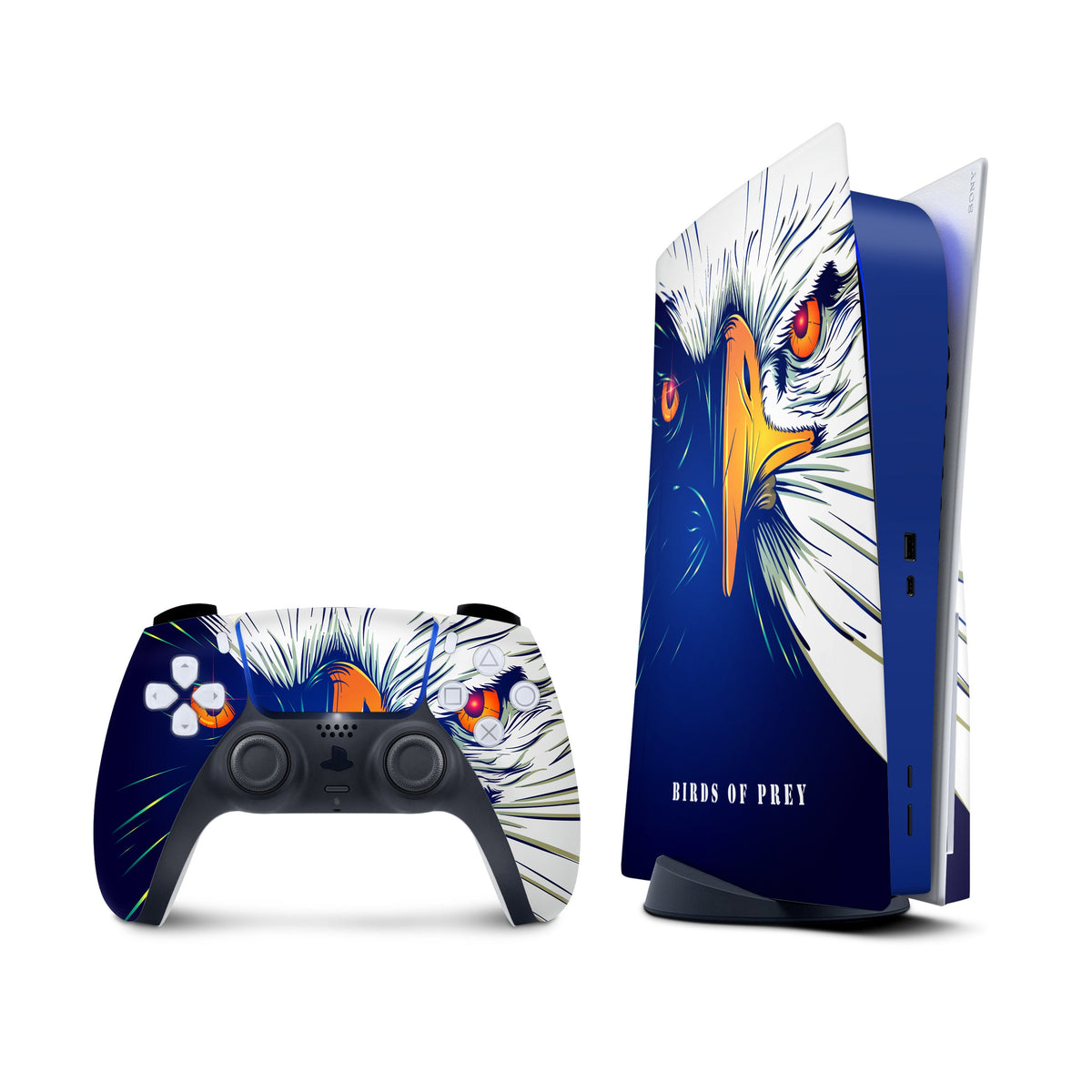 Blue ps5 skin EAGLE, Playstation 5 controller skin, Vinyl 3m stickers Full wrap cover