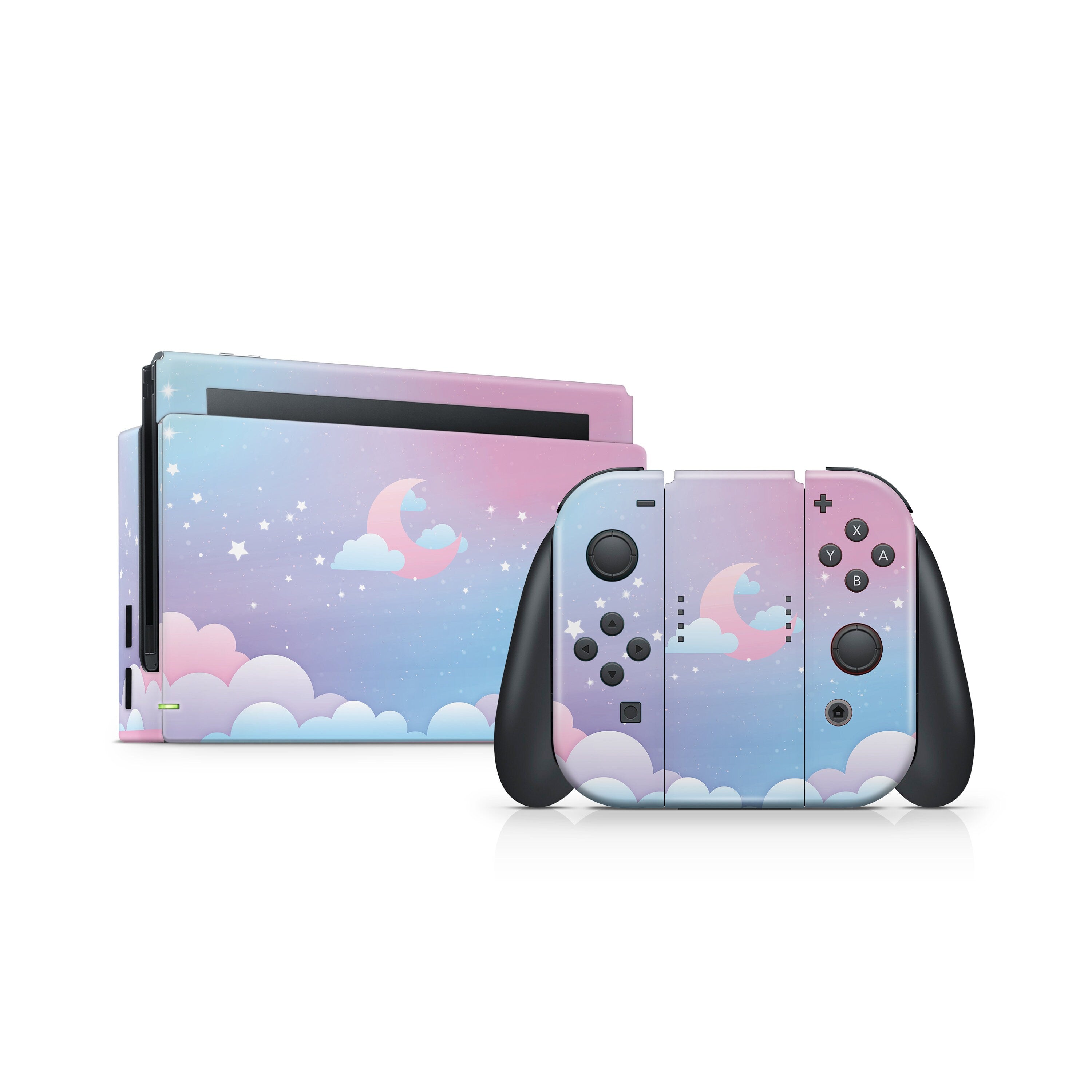 Moon Nintendo switches skin, Blue Clouds switch skin Starry Sky Full wrap 3m