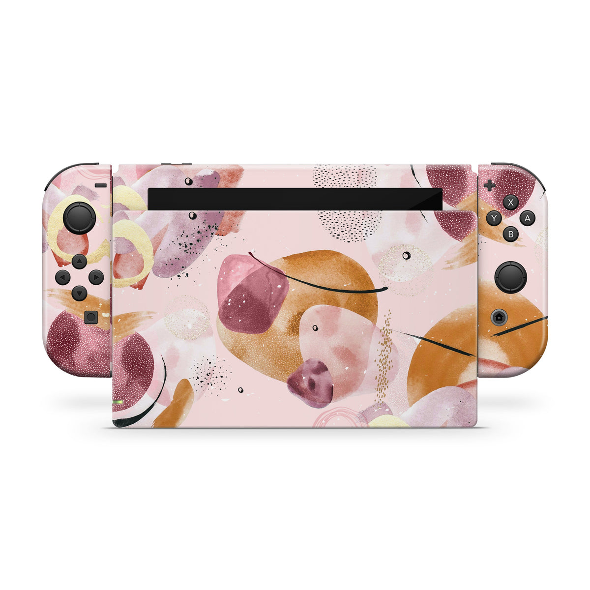 Paint Blotches Nintendo Switches skin, Pink switch skin Full wrap cover 3m