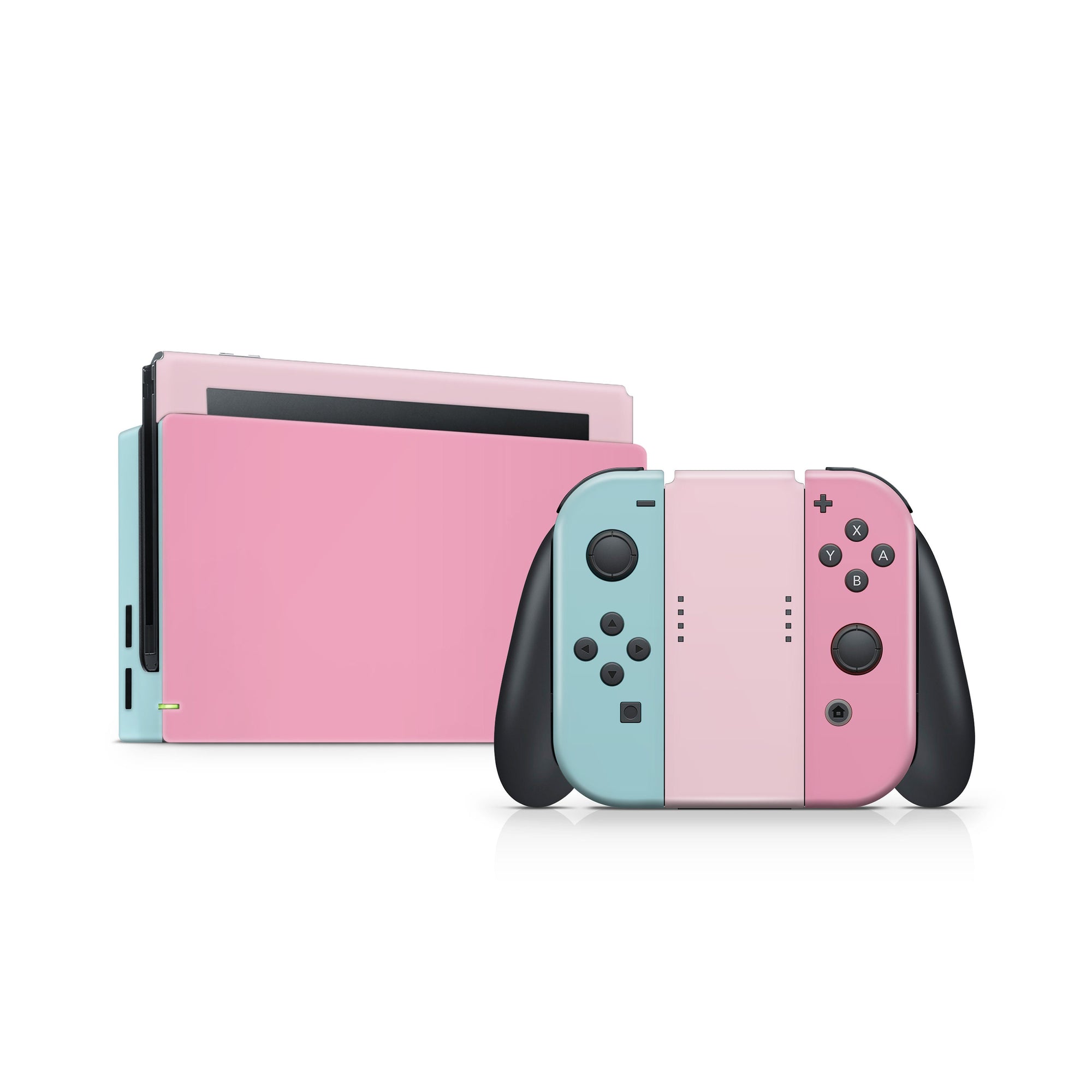 Pastel pink nintendo switches skin ,Color Blocking switch skin Colorwave baby blue skin Full cover 3m