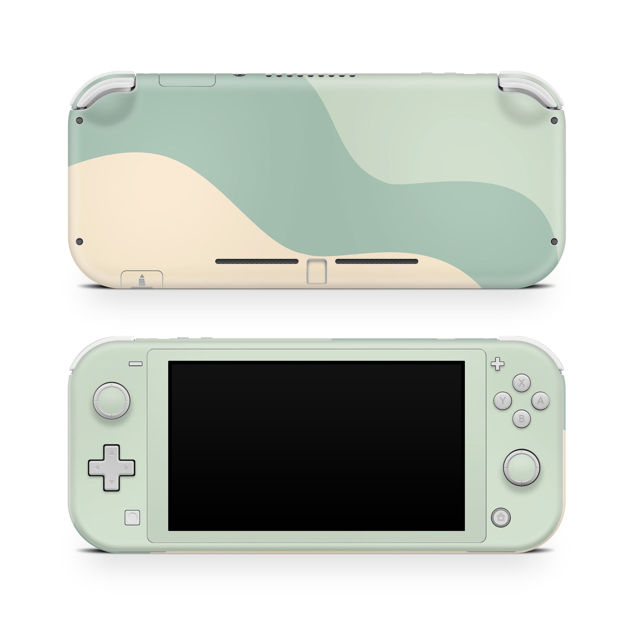Nintendo switch Lite skin Pastel Color Blocking, switch lite skin Colorwave, Green solid color Full cover 3m