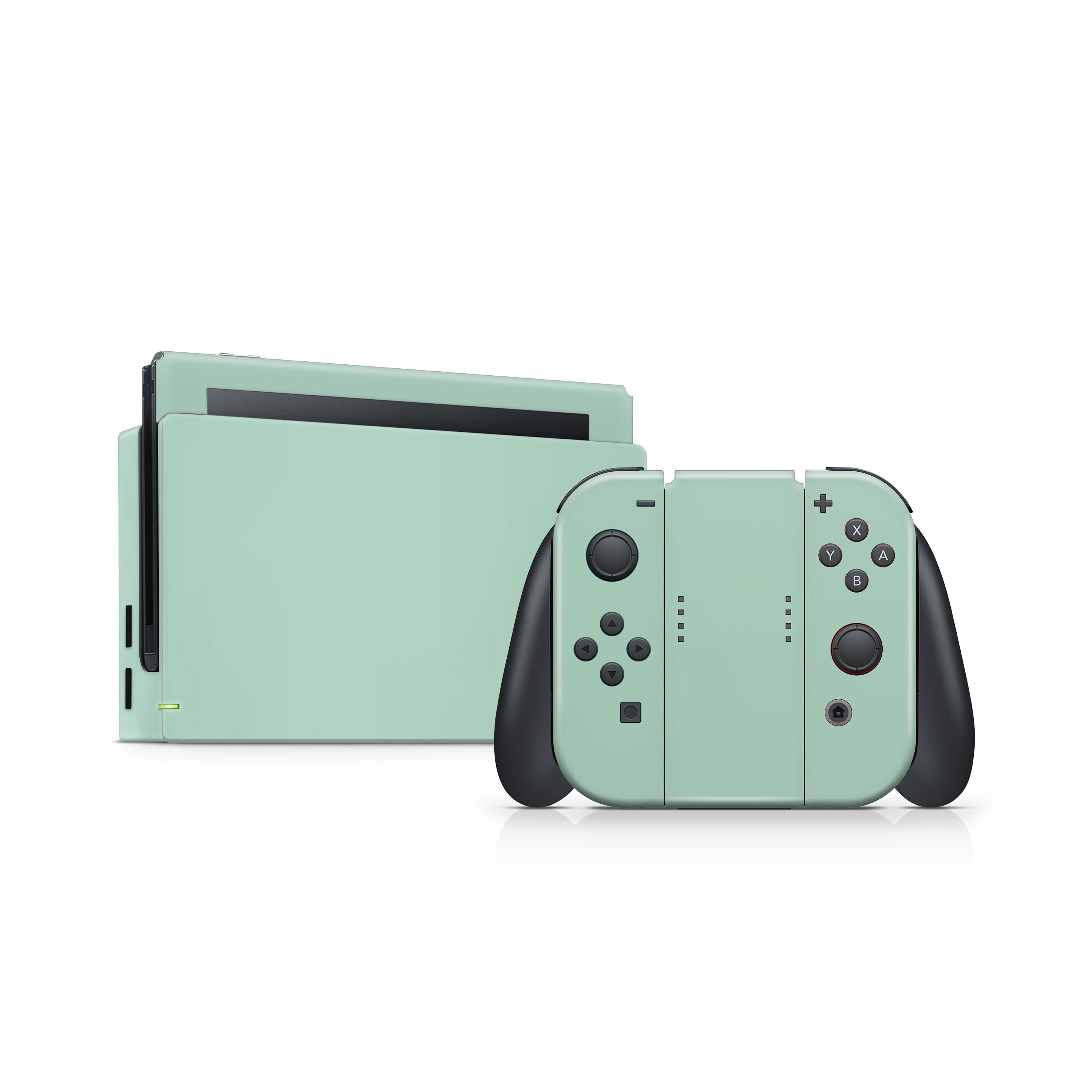 Nintendo Switches skin Pastel solid color, switch skin Green, peach and off-white Full cover 3m