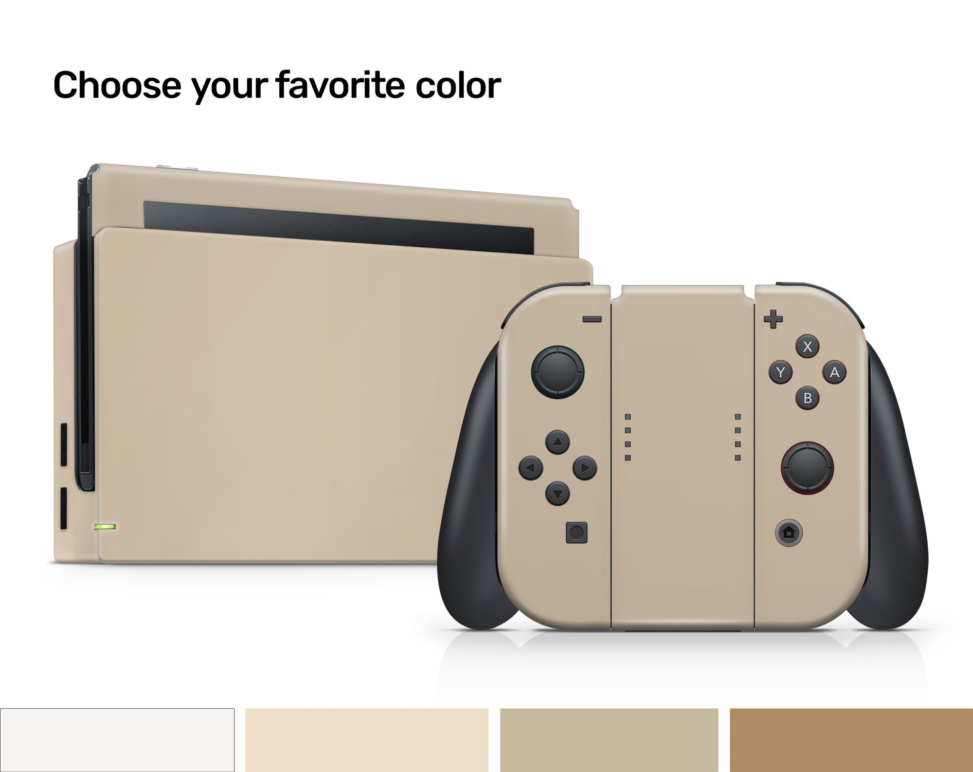 Nintendo Switches skin Pastel solid color, switch skin Brown, Cream and beige Full cover 3m