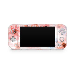 Nintendo switch Lite skin pink watercolor, Flowers switch lite skin pastel Full cover 3m