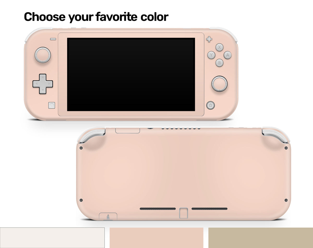 Nintendo switch Lite skin Pastel solid color, switch lite skin Brown, Biege and Peach Full cover 3m