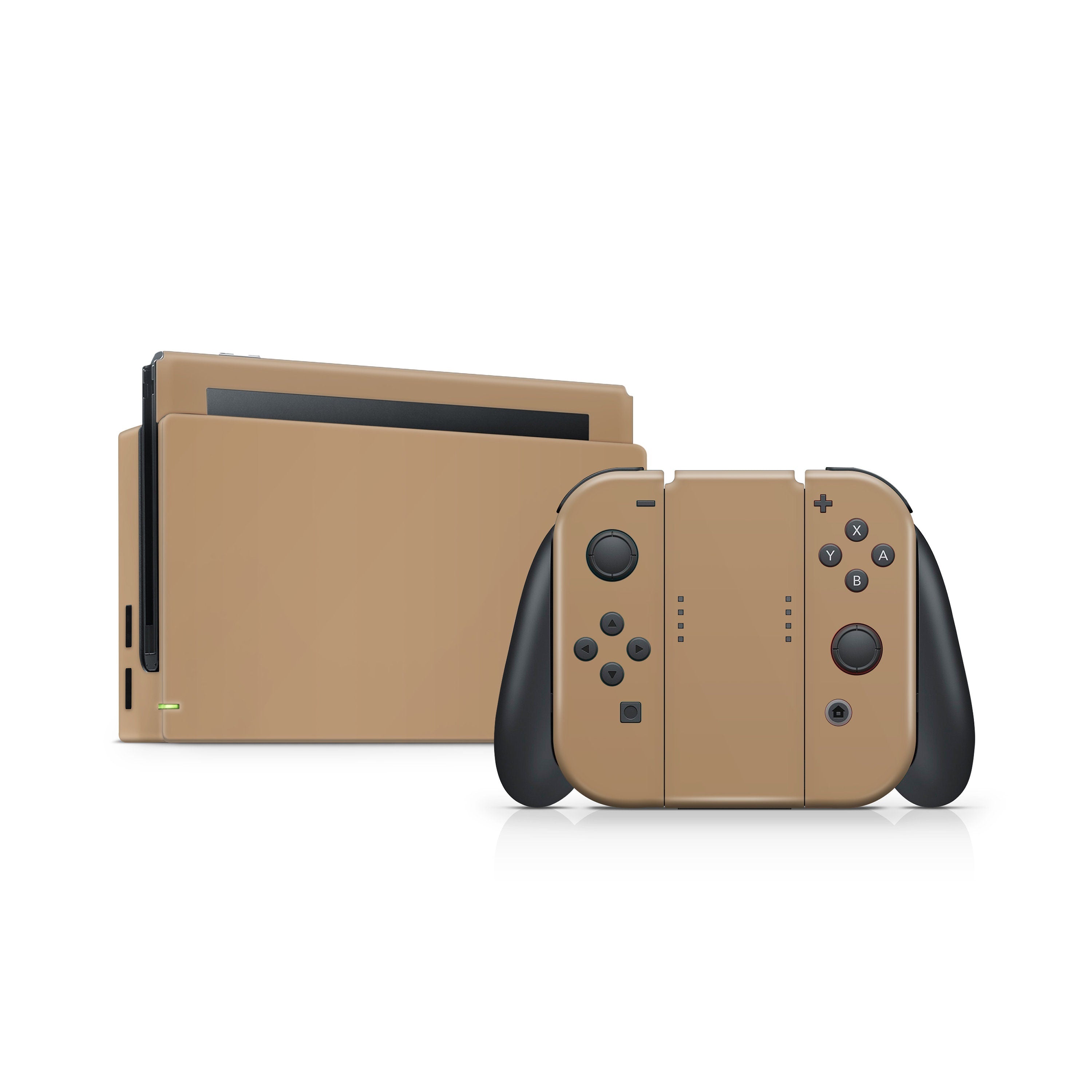 Nintendo Switches skin Pastel solid color, switch skin Brown, Cream and beige Full cover 3m