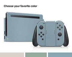 Nintendo Switches skin Pastel solid color, switch skin Blue, Green and Off-white Full cover 3m