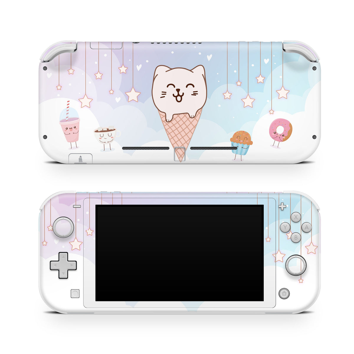 Nintendo switch Lite skin Cute Ice Cream Cat, Abstract switches lite skin Full cover 3m