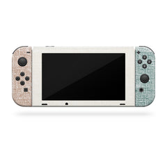 Retro Pastel nintendo switches skin ,Fabric texture Colorwave switch skin Green & brown Color Blocking skin Full cover 3m