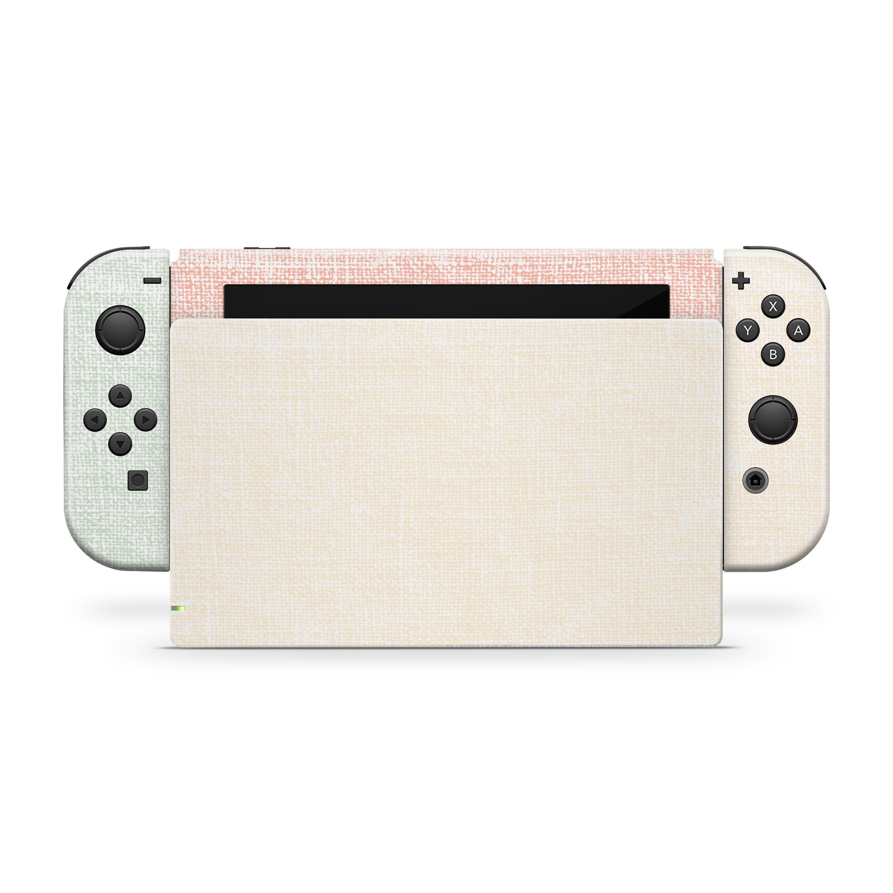 Nintendo switches skin Retro Pastel, Fabric texture Color Blocking switch skin Colorwave skin Full cover 3m