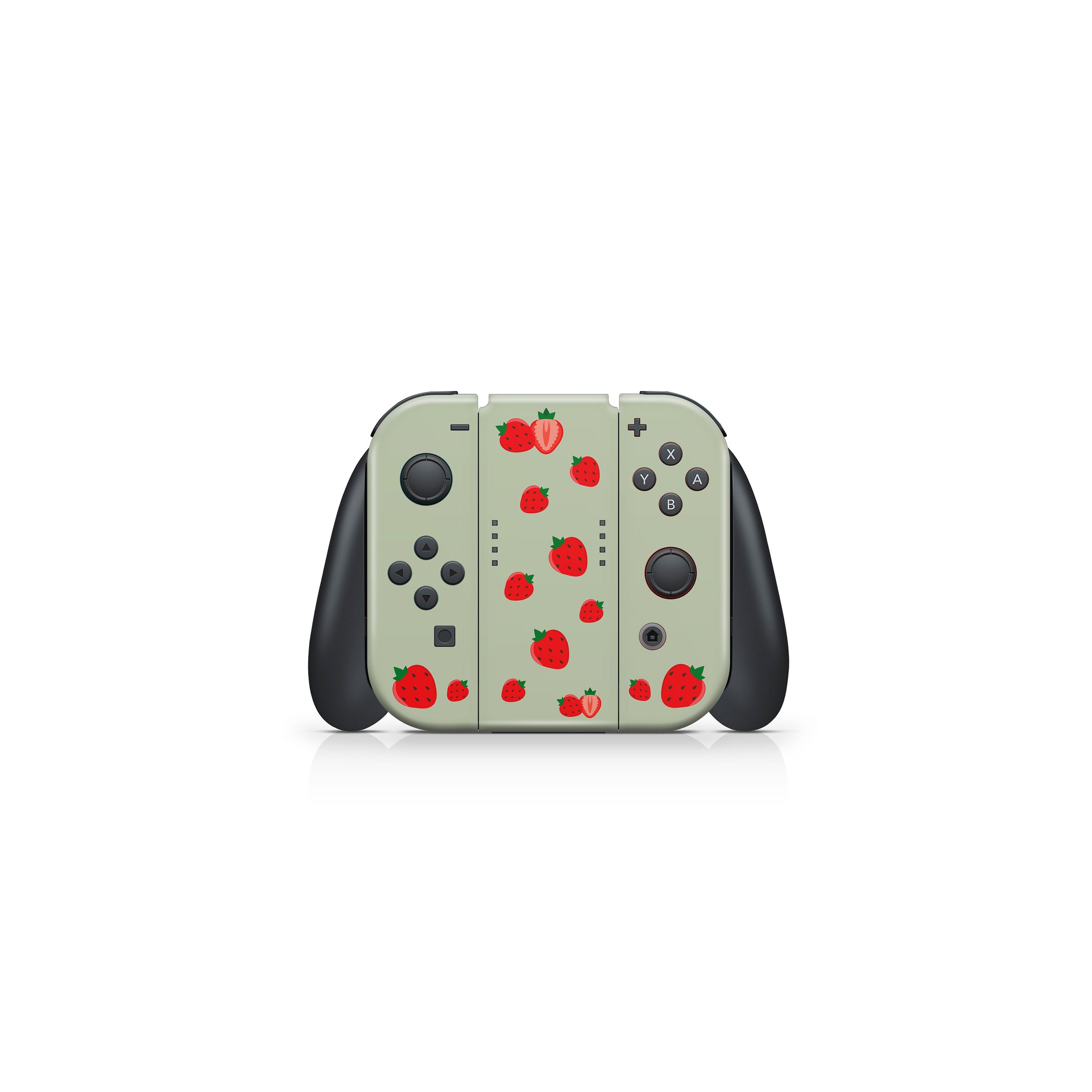 Green nintendo switches skin, Cute strawberry switch skin Full cover decal 3m