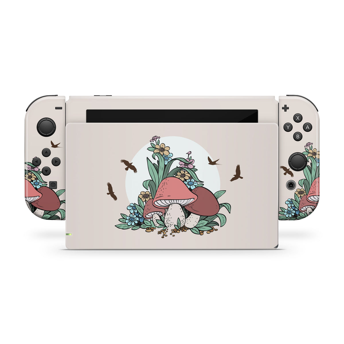 Cute Mushroom nintendo switches skin ,Kawaii switch oled skin  Full cover 3m pastel stickers