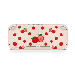 Nintendo switch Lite skin, Cute strawberry switches lite skin egg cream color Full cover 3m