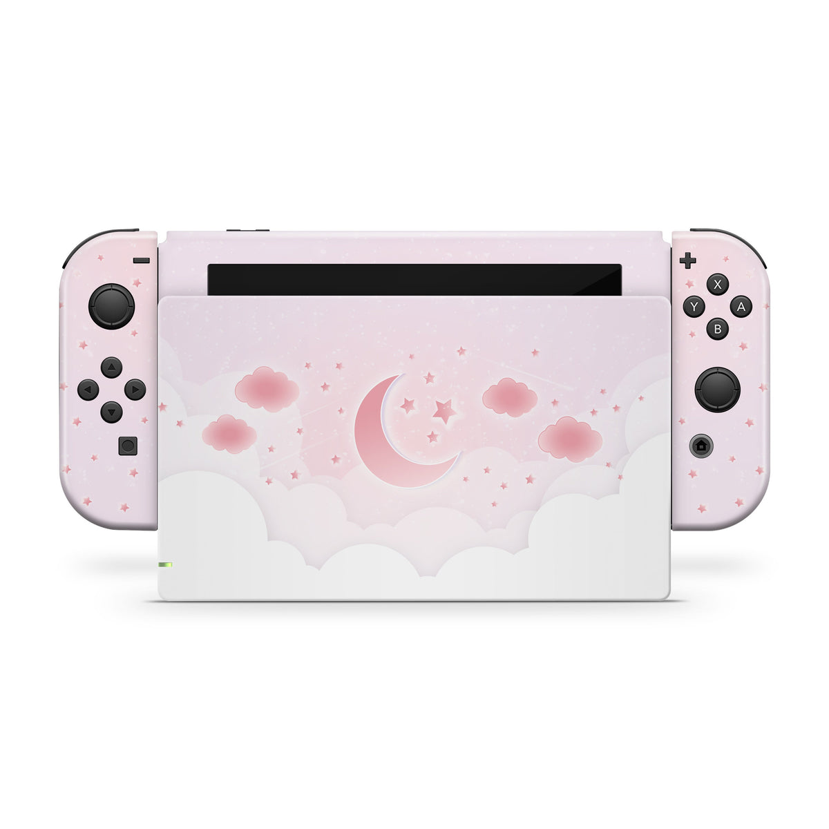 Nintendo switches skin pastel pink Clouds, Moon switch skin Full wrap 3m