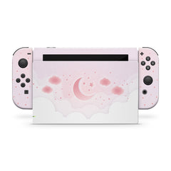 Nintendo switches skin pastel pink Clouds, Moon switch skin Full wrap 3m