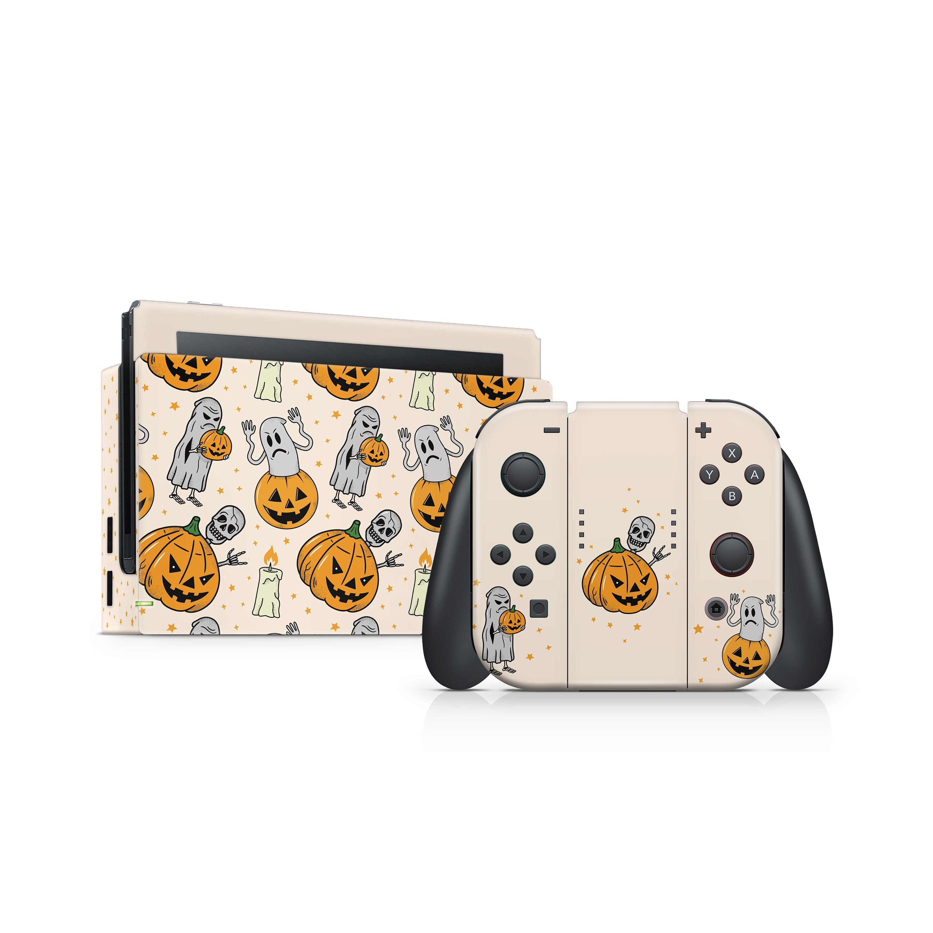 Pumpkin nintendo switches skin Halloween ,spooky Kawaii switch skin Full cover decal vinyl 3m stickers