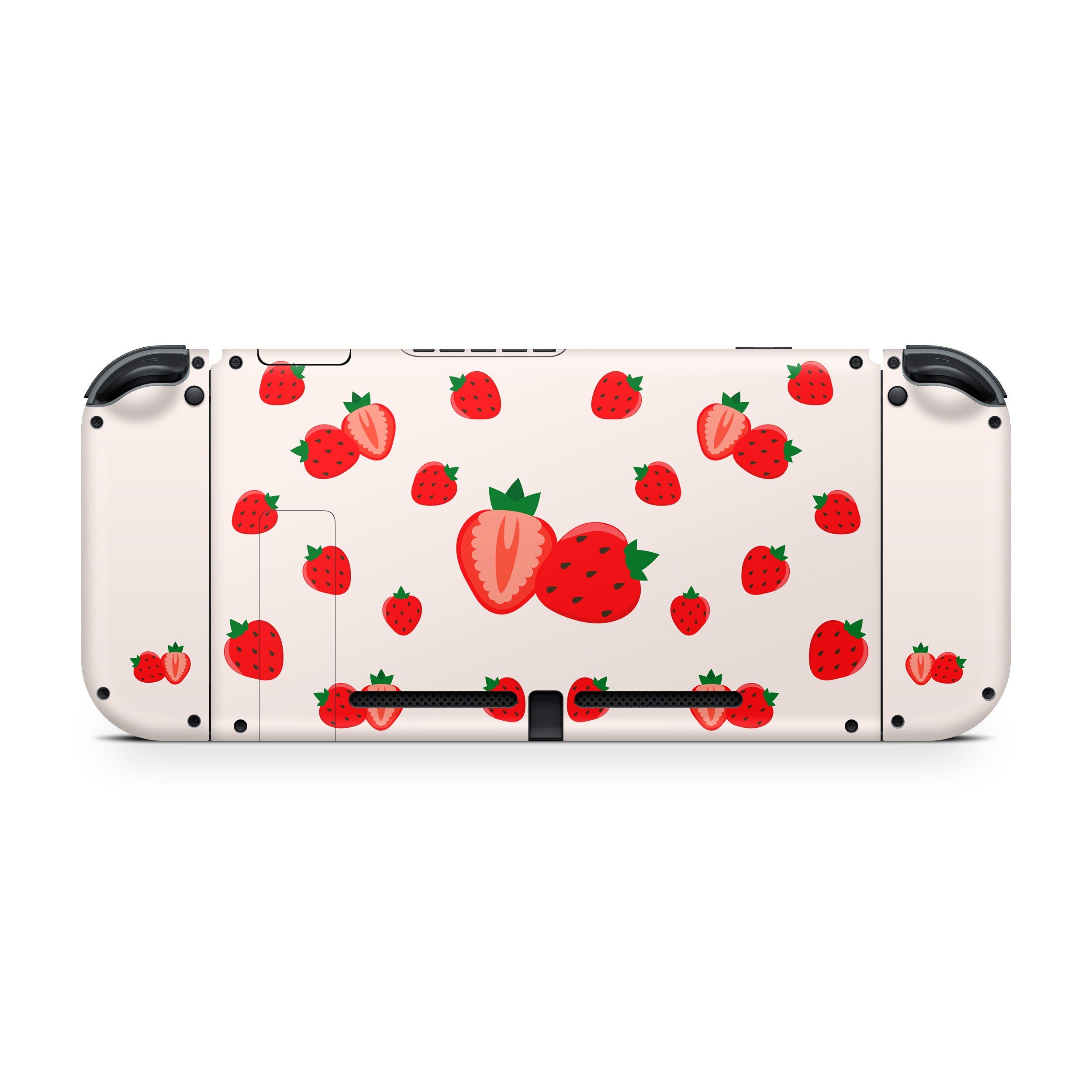 Cute strawberry nintendo switches skin ,Irish Cream color switch skin Full cover decal 3m