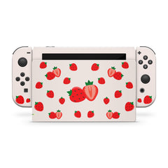 Cute strawberry nintendo switches skin ,Irish Cream color switch skin Full cover decal 3m