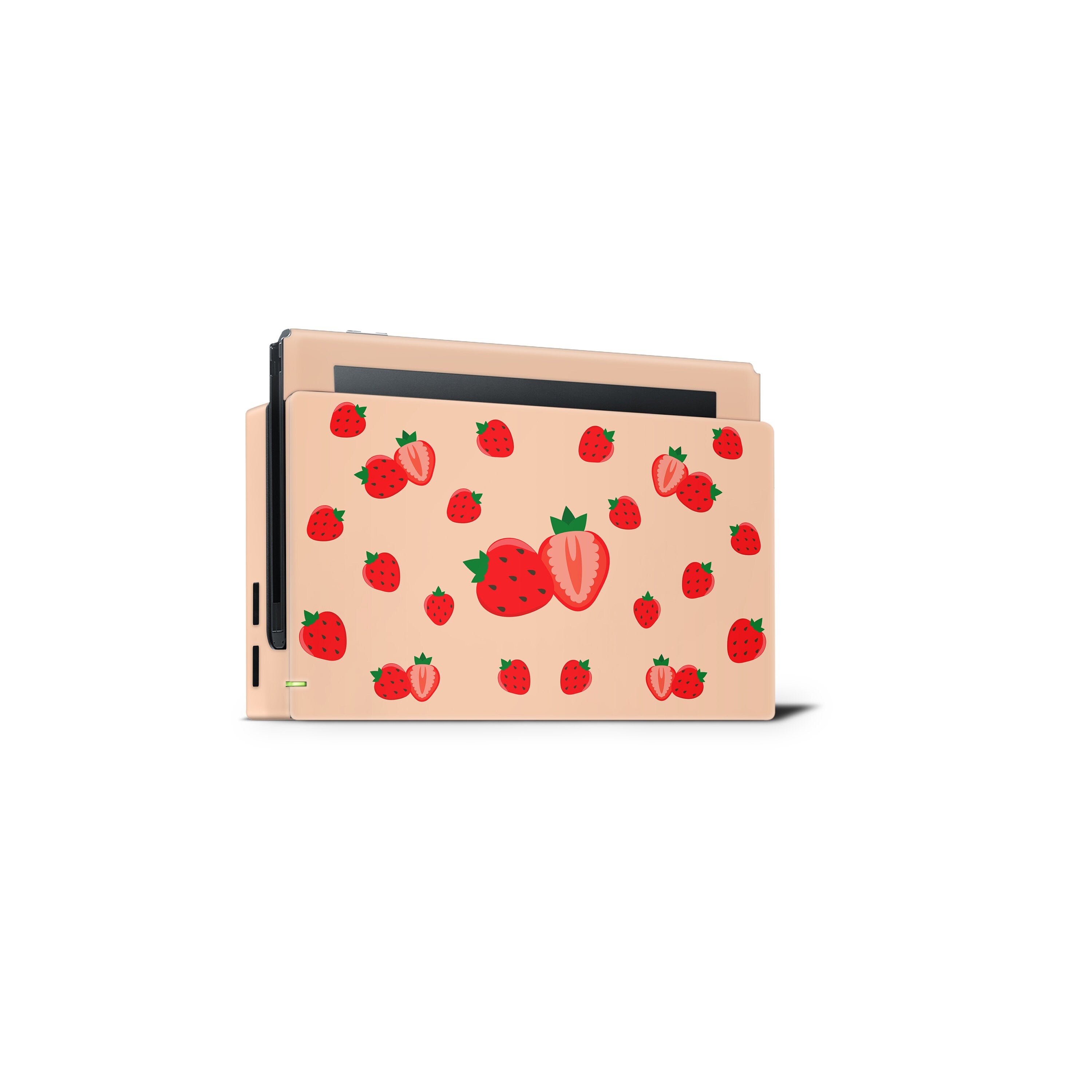 Cute strawberry nintendo switches skin ,Cofee color switch skin Full cover decal 3m