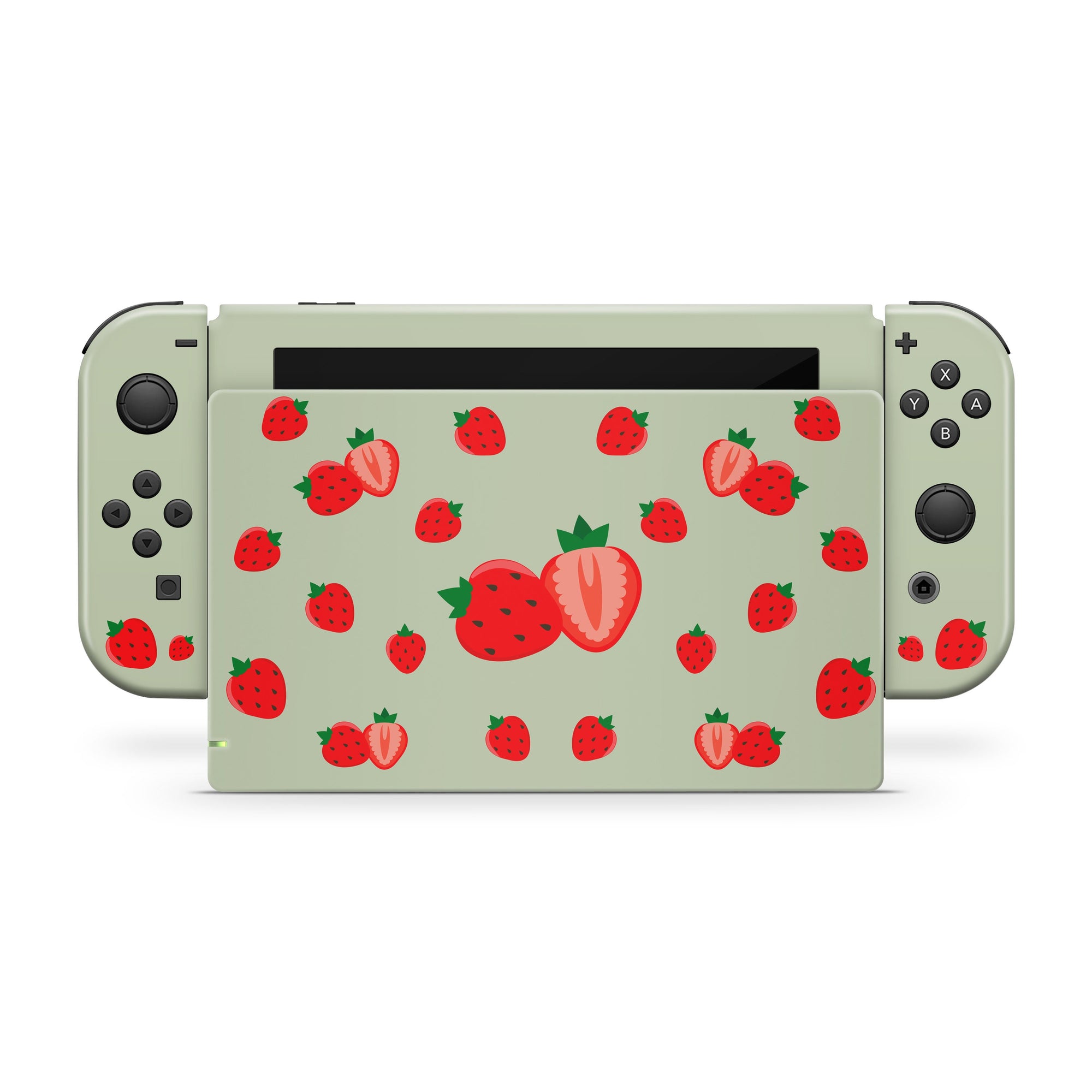 Green nintendo switches skin, Cute strawberry switch skin Full cover decal 3m