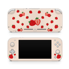 Nintendo switch Lite skin, Cute strawberry switches lite skin egg cream color Full cover 3m