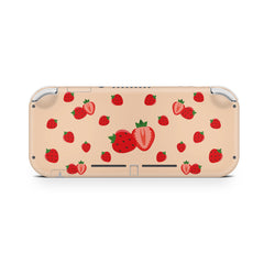 Nintendo switch Lite skin, Cute strawberry switches lite skin coffee cream color Full cover 3m