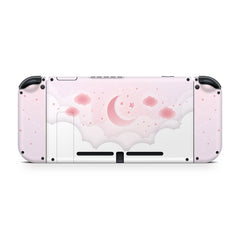 Nintendo switches skin pastel pink Clouds, Moon switch skin Full wrap 3m