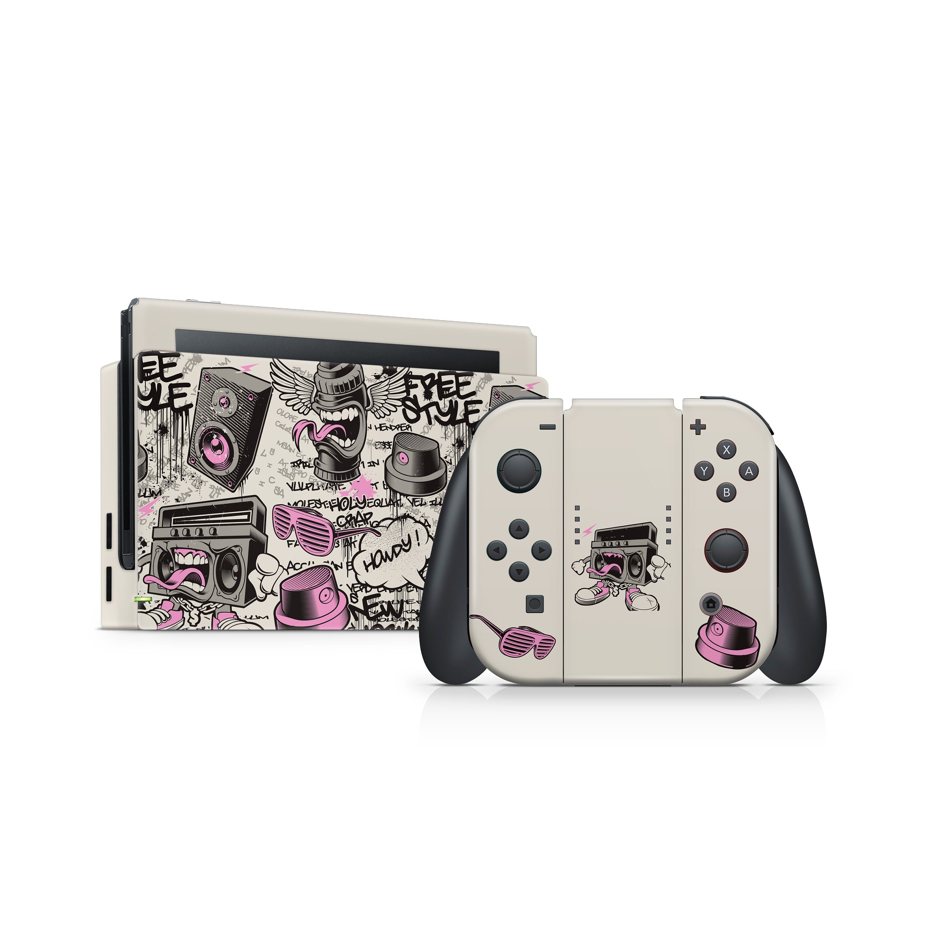 Graffiti nintendo switches skin Halloween ,Pink switch skin Full cover decal vinyl 3m stickers