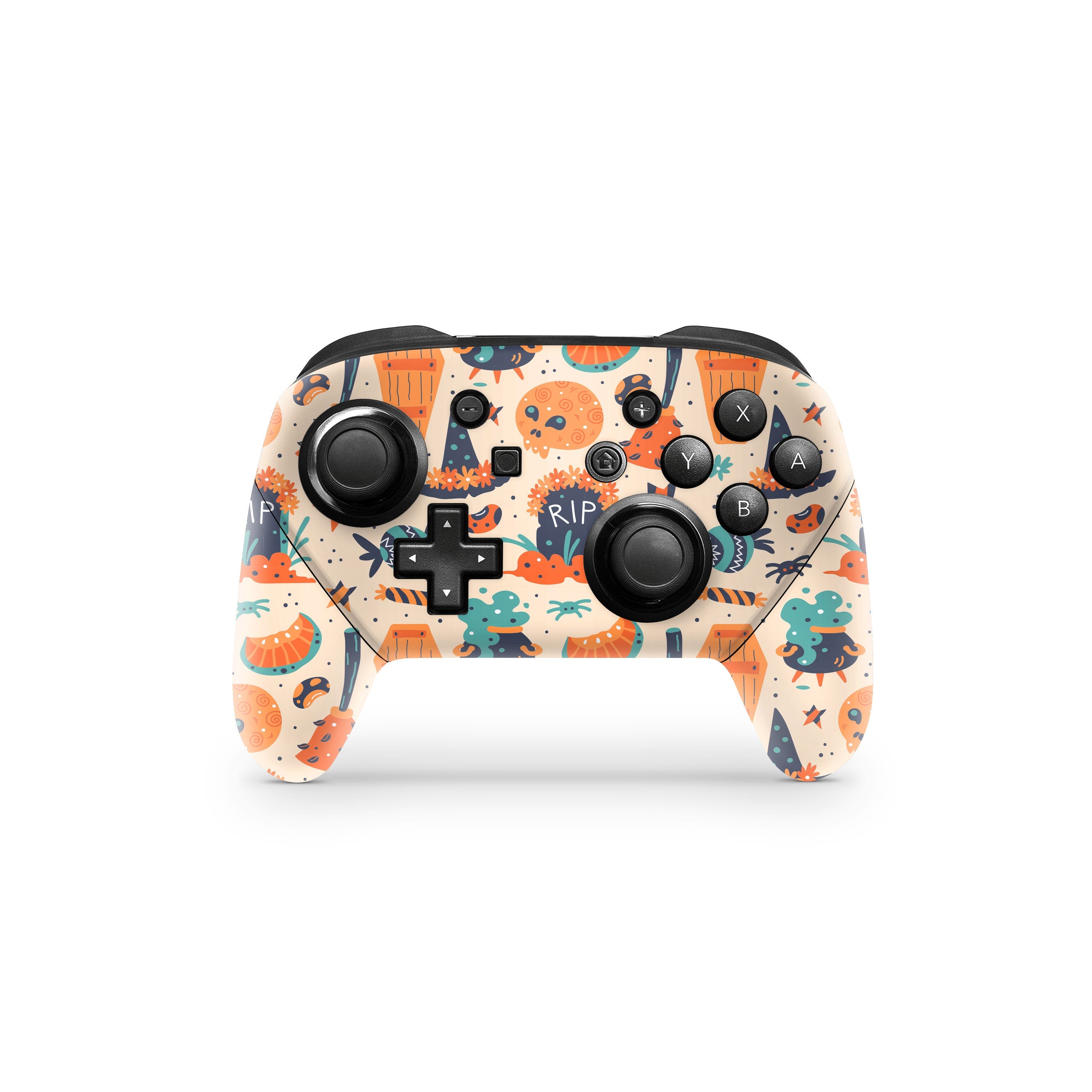 Halloween Nintendo Switch Pro Controller Skin spooky Pumpkin, Beige Witch pro controller Full cover 3m