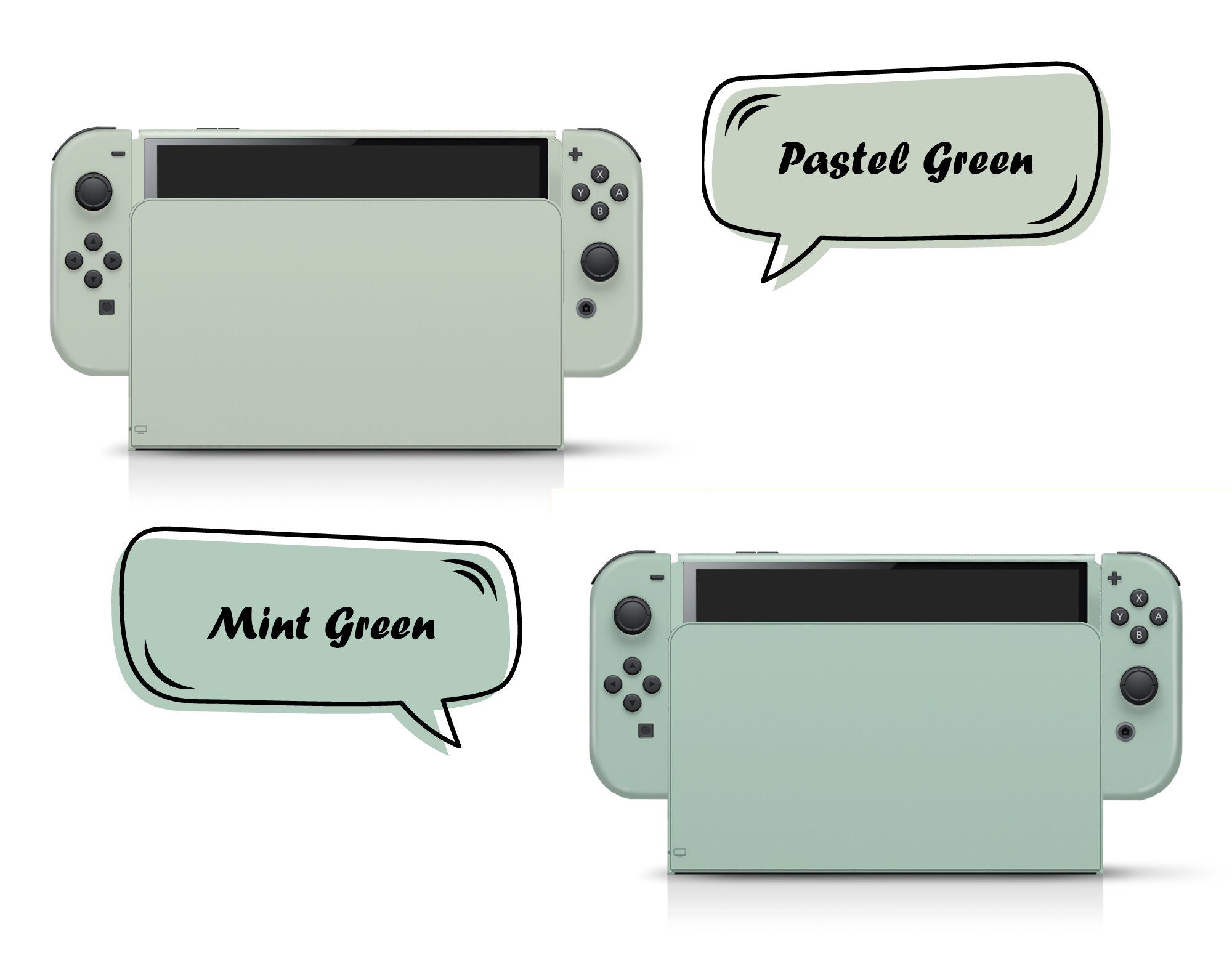 Classic Nintendo Switches oled skin solid color block, Simple switch oled skin PInk, Blue, Green and Off-white Full cover 3m