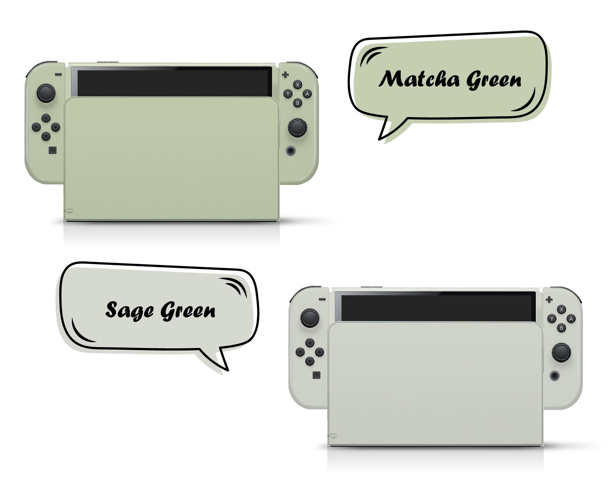 Classic Nintendo Switches oled skin solid color block, Simple switch oled skin PInk, Blue, Green and Off-white Full cover 3m