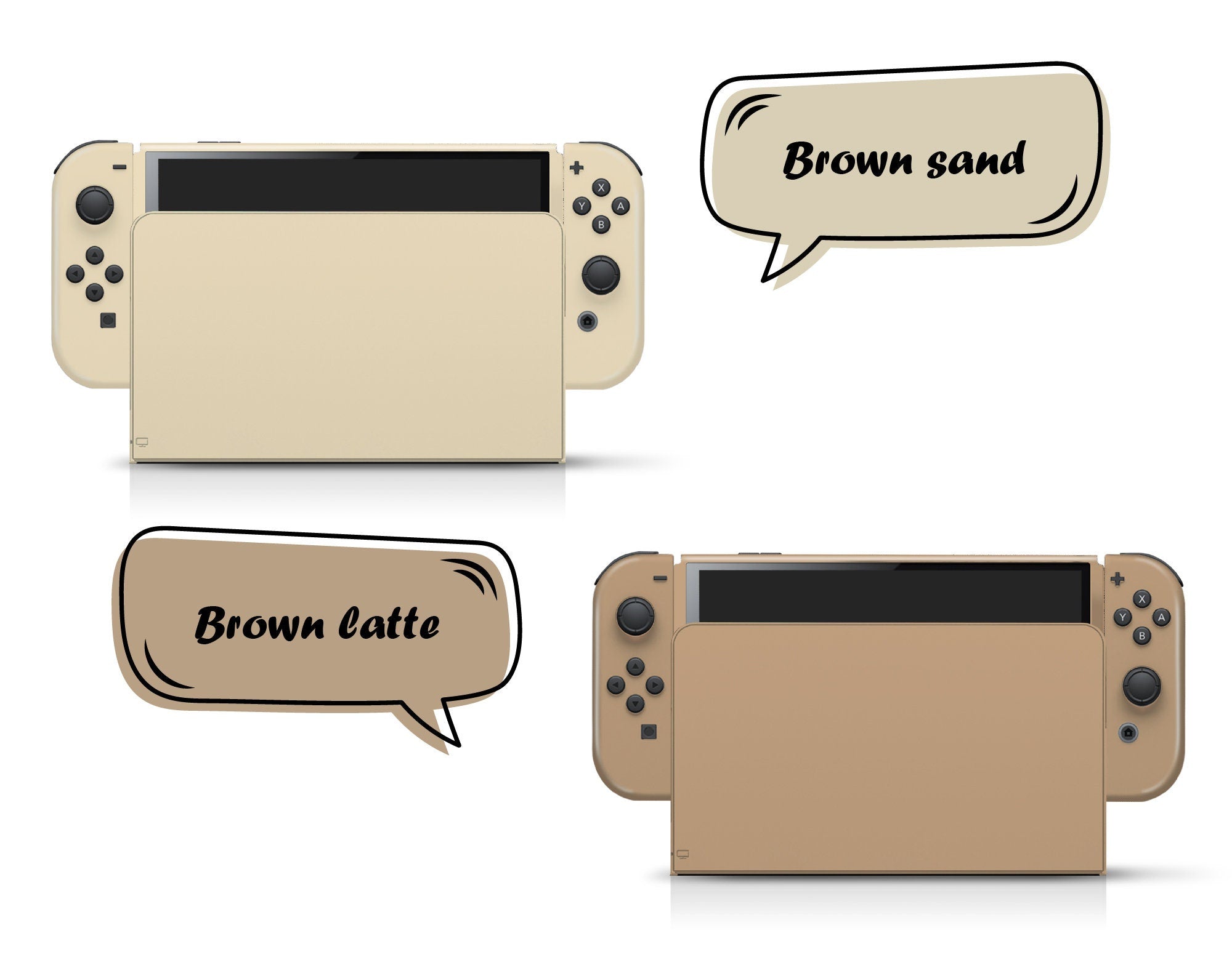 Classic Nintendo Switches oled skin solid color block, Simple switch oled skin PInk, Blue, Green and Off-white Full cover 3m