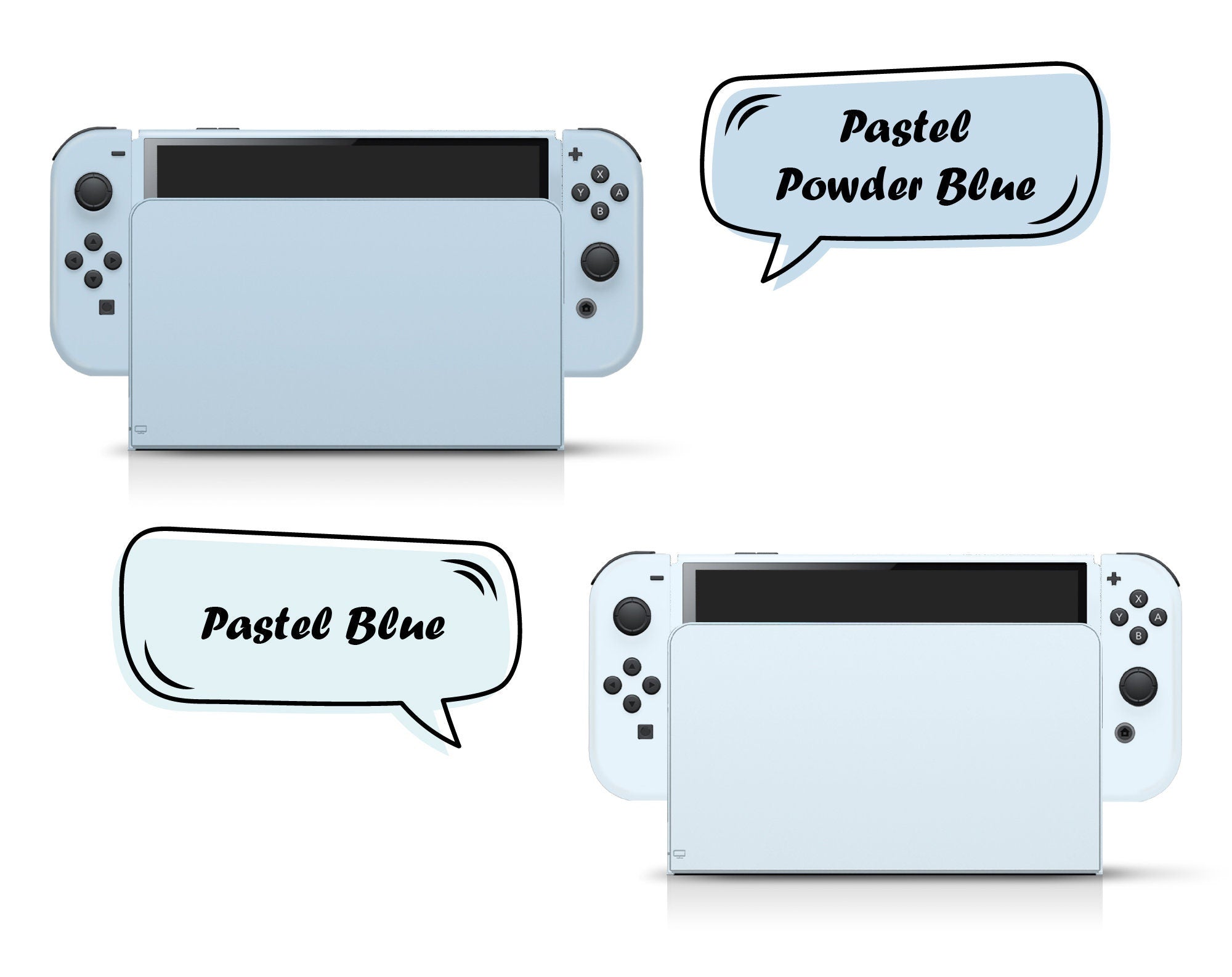 Classic Nintendo Switches oled skin solid color block, Simple switch oled skin PInk, Blue, Green and Off-white Full cover 3m