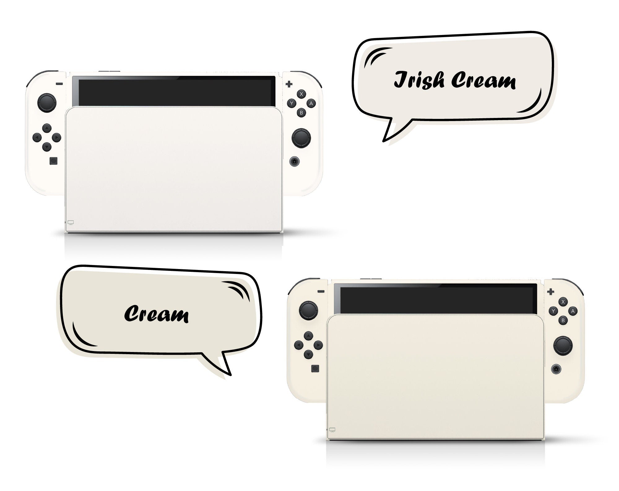 Classic Nintendo Switches oled skin solid color block, Simple switch oled skin PInk, Blue, Green and Off-white Full cover 3m