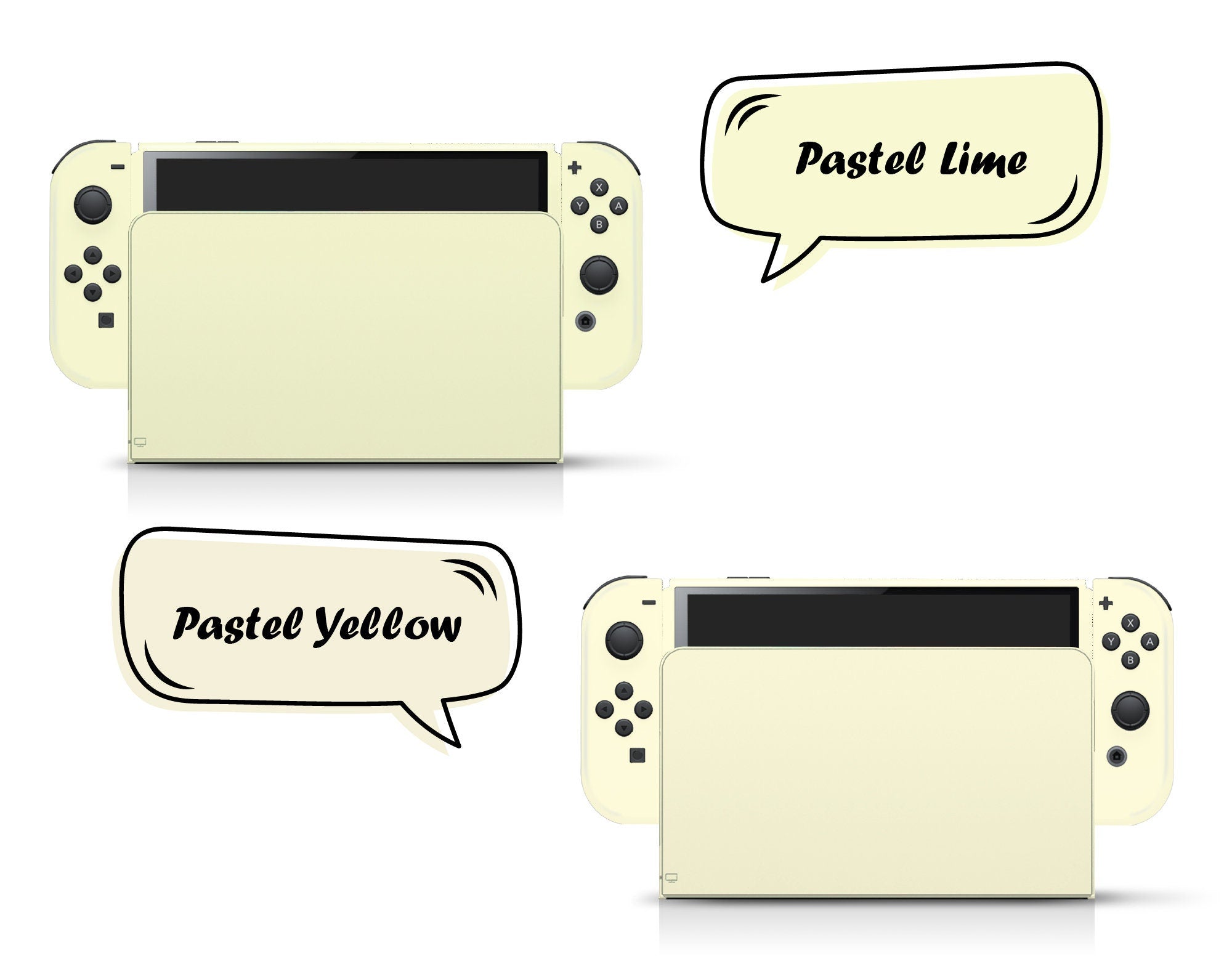 Classic Nintendo Switches oled skin solid color block, Simple switch oled skin PInk, Blue, Green and Off-white Full cover 3m