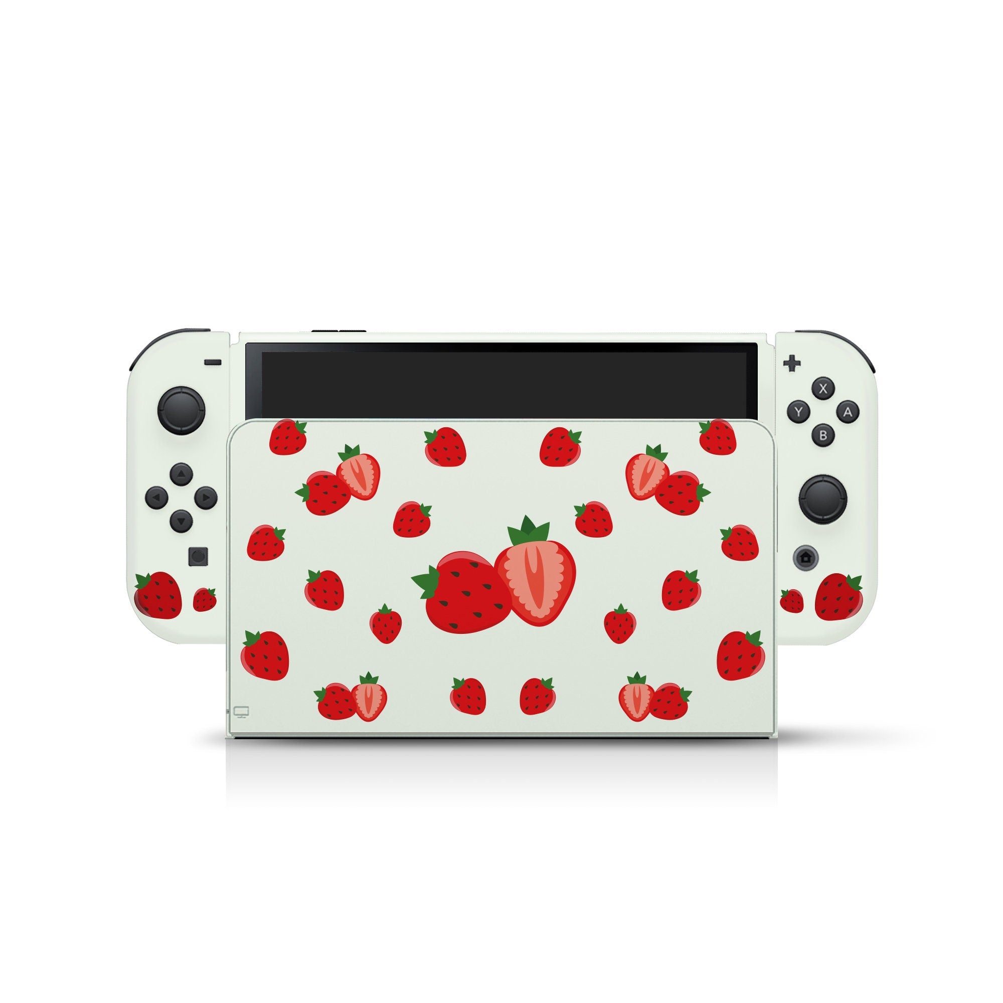 Nintendo switches oled skin strawberry, Cute Greem switch oled skin Full wrap 3m