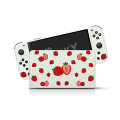 Nintendo switches oled skin strawberry, Cute Greem switch oled skin Full wrap 3m