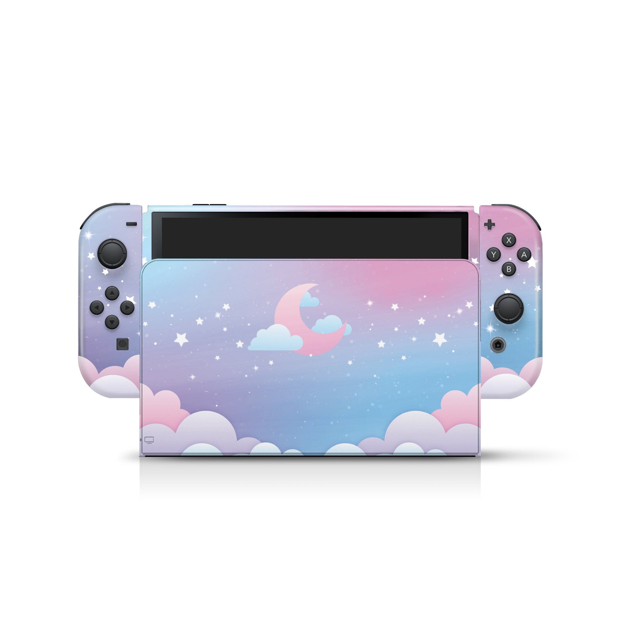 Clouds Nintendo switches oled skin, Moon Blue pastel switch oled skin Full wrap 3m