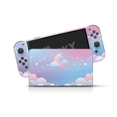 Clouds Nintendo switches oled skin, Moon Blue pastel switch oled skin Full wrap 3m