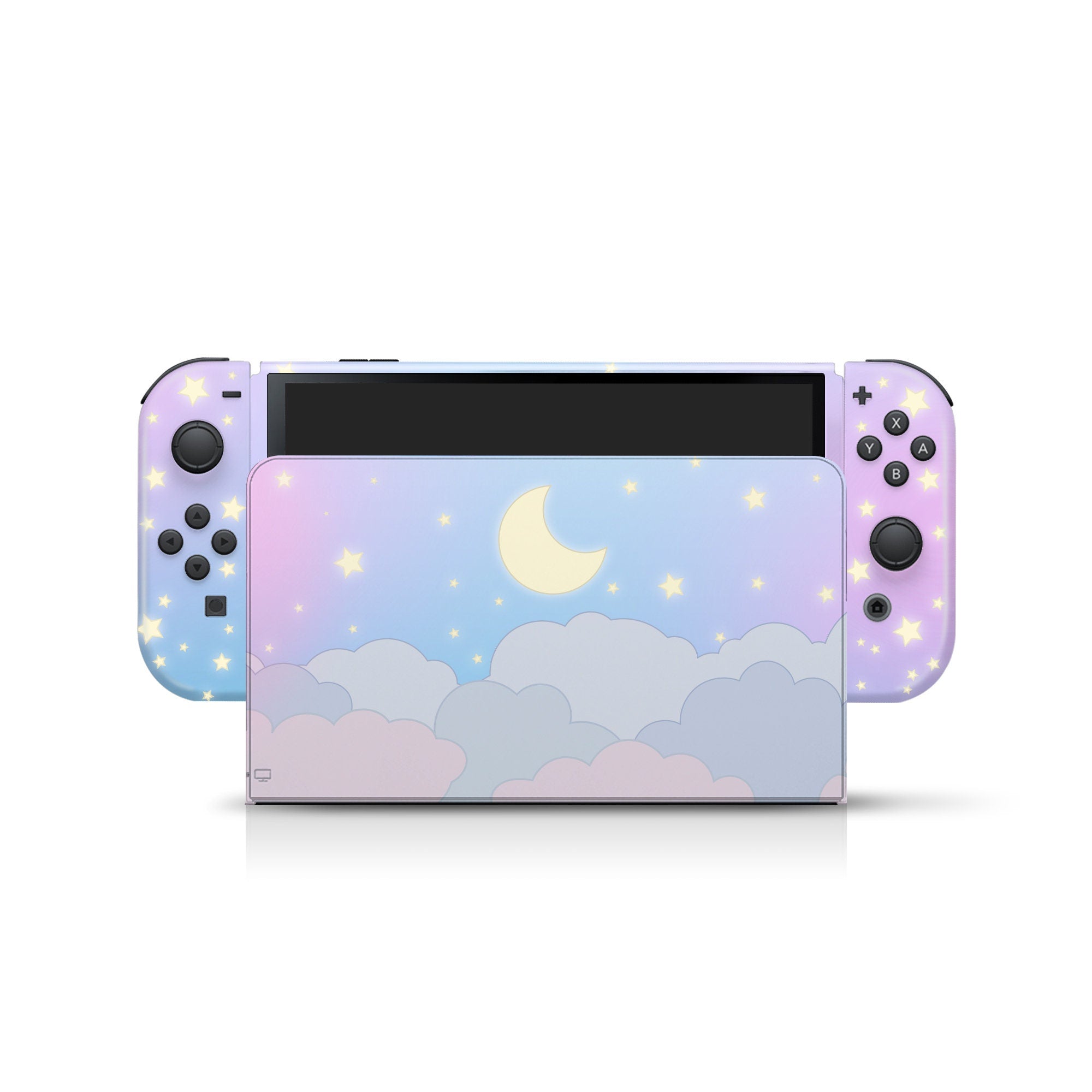 Nintendo switches oled skin Clouds, Moon Blue pastel switch oled skin Full wrap 3m