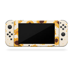 Yellow Sunflower nintendo switches skin, Flowers switch skin pink Premium vinyl 3m Decal sticker Full wrap cover