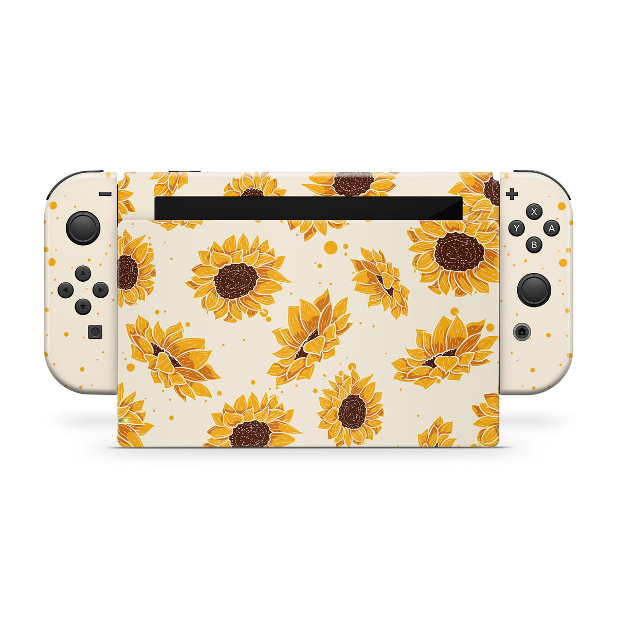 Yellow Sunflower nintendo switches skin, Flowers switch skin pink Premium vinyl 3m Decal sticker Full wrap cover